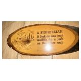 WOODEN DECOR SLAB-"A FISHERMAN"