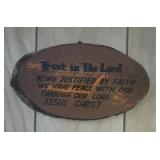 WOODEN DECOR SLAB-"TRUST IN THE LORD"