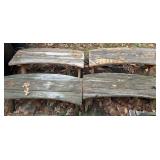 (4)WOODEN YARD BENCHES-EACH IS APPROX.2" LONG/