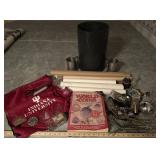 ITEMS FROM THE HOME W/METAL TRASH CAN