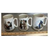 (3)NORMAN ROCKWELL CUPS/MUGS-ASSORTED/CHECK OUT