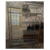 METAL SHELVING RACK ON CASTERS-APPROX. 4