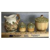 "HALLMARK" CREAM & SUGAR SET W/S&P SHAKERS-CHECK