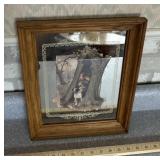 MIRRORED/FRAMED WALL DECOR-"KIDS & DOG IN TREE"-