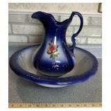 LARGE IRONSTONE PITCHER & BOWL SET-APPROX. 18"