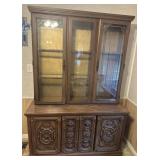 2-PIECE CHINA HUTCH W/GLAS SHELVES-APPROX. 52"