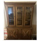 2-PIECE CHINA HUTCH W/GLASS SHELVES-APPROX. 48"