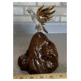DECOR ITEM-GLASS EAGLE ON A ROCK/CHECK OUT THE