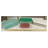 (4)PLASTIC STORAGE TOTES W/LIDS-ASSORTED