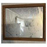 FRAMED MIRROR W/ DESIGN-DEER/APPROX. 22"x17"