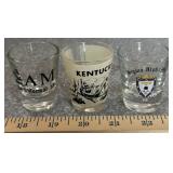 (3)COLLECTOR SHOT GLASSES-ASSORTED