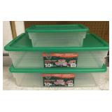 (3)STORAGE TOTES W/LIDS (2+1)