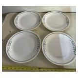 (4)CORELLE 10" DINNER PLATES-FLORAL DESIGN