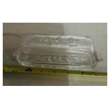 VINTAGE GLASS BUTTER DISH W/COVER