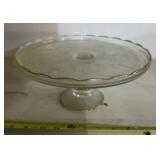 PEDESTAL GLASS PASTRY STAND-APPROX. 10" DIAMETER