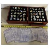 "UNITED DSTATES COLLECTOR PINS" W/WOODEN DISPLAY