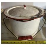 ENAMELWARE BUCKET W/LID-CHECK OUT THE PIC