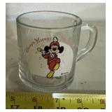 "DISNEY/MICKEY MOUSE" GLASS CUP-DATED "1955"