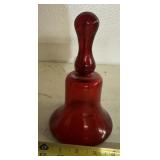 VINTAGE GLASS BELL-"RED"