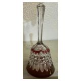 COLLECTIBLE GLASS BELL-RED/CLEAR/"NO DINGER"