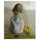 COLLECTIBLE BELL-"GIRL W/BLUE HEAD BOW"