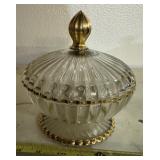 VINTAGE GLASS CANDY DISH