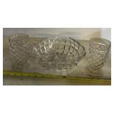 GLASSWARE SET-SERVING BOWL & (2)TUMBLERS