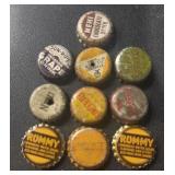 (10) "DIFFERENT"  VINTAGE SODA  BOTTLE CAPS