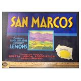 (8 COUNT) VINTAGE CRATE LABEL-SAN MARCOS/LEMONS