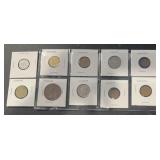 (10) "FOREIGN" COINS (IN 2x2