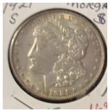 1921-S MORGAN SILVER DOLLAR (90% SILVER) (XF)