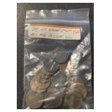 (BAG OF 25) "REJECT" LINCOLN WHEAT BACK CENTS