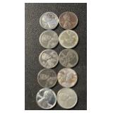 (BAG OF 10) 1943-P&D ***STEEL*** CENTS