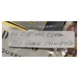 (10) "DIFFERENT" VINTAGE CIGAR BOX LABELS-"1920-