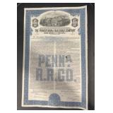 VINTAGE RAILROAD STOCK CERTIFICATE-"THE