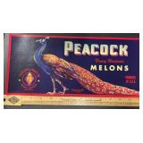 (14 COUNT) VINTAGE CRATE LABEL-PEACOCK/MELONS