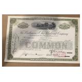 VINTAGE RAILROAD STOCK CERTIFICATE-"THE BALTIMORE