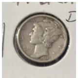 1929 MERCURY HEAD DIME (90% SILVER) (VG)