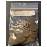 (BAG OF 50) 1940-58-P&D LINCOLN WHEAT BACK CENTS