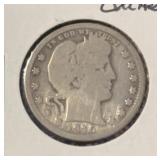1915 BARBER QUARTER (90% SILVER) (GOOD)