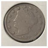1907 LIBERTY V-NICKEL (GOOD)