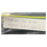 (5) "DIFFERENT" VINTAGE GIN BOTTLE LABELS-