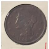 1842 U.S.A. "LARGE" ONE CENT COIN ***BRAIDED HAIR