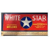 (5 COUNT) VINTAGE CRATE LABEL-WHITE STAR/MELONS