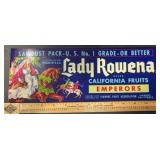 (46 COUNT) VINTAGE CRATE LABEL-LADY ROWENA/