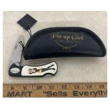 POCTET KNIFE W/CASE-"PINUP GIRL" DESIGN