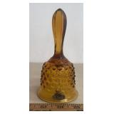 "FENTON" GLASS BELL-HOBNAIL/AMBER GLASS