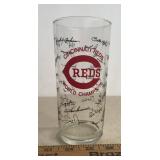 "CINCINNATI REDS" GLASS DRINK TUMBLER-CHECK OUT