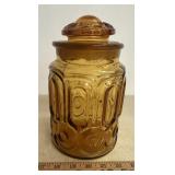 MEDIUM GLASS CANISTER-"MOON & STARS" DESIGN/CHECK