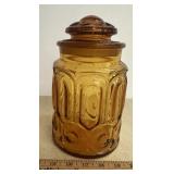 MEDIUM GLASS CANISTER-"MOON & STARS" DESIGN/CHECK